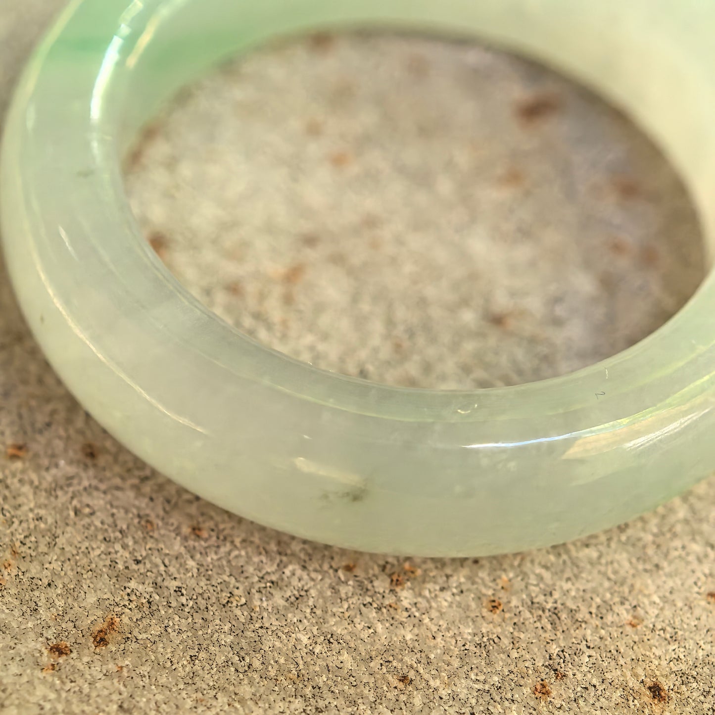 Natural Grade-A Icy Glutinous Light Green Round Jadeite Ring Band · Burmese Jade US9.5