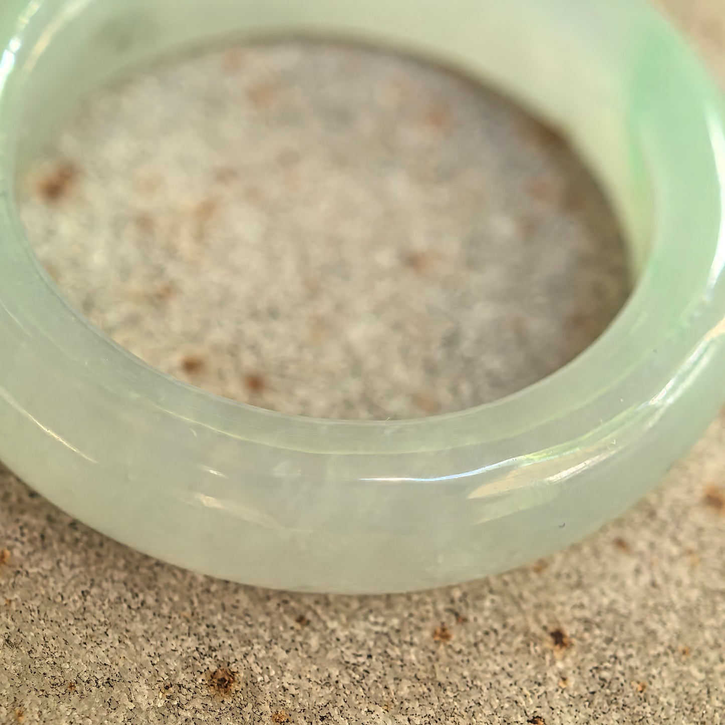 Natural Grade-A Icy Glutinous Light Green Round Jadeite Ring Band · Burmese Jade US9.5