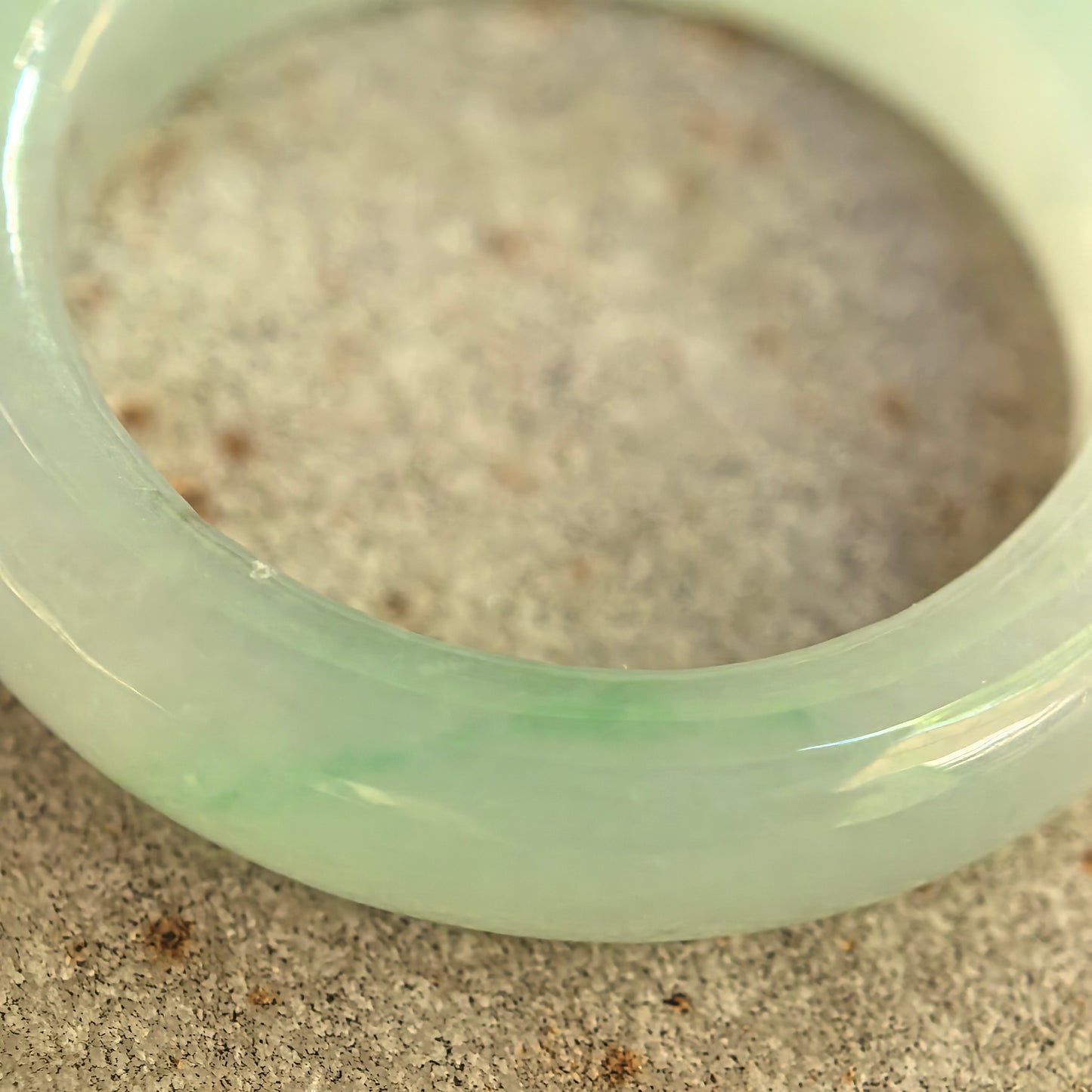 Natural Grade-A Icy Glutinous Light Green Round Jadeite Ring Band · Burmese Jade US9.5