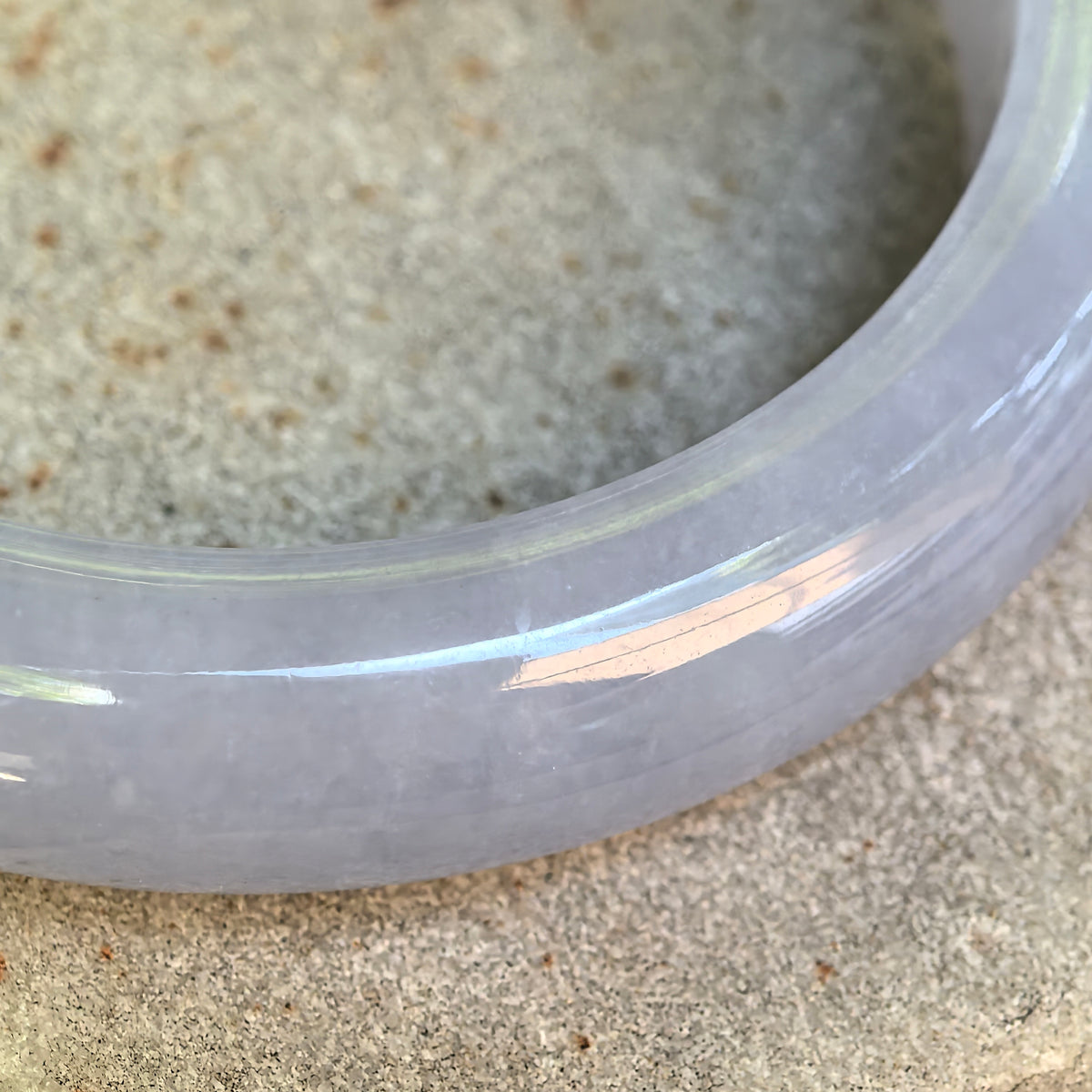 Glutinous Violet Jadeite D-Shape Bangle – 55mm