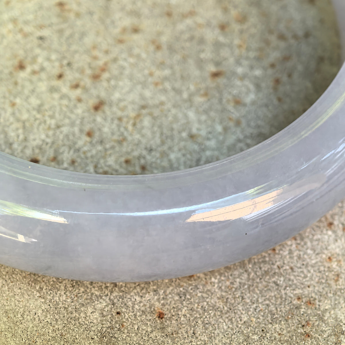 Glutinous Violet Jadeite D-Shape Bangle – 55mm