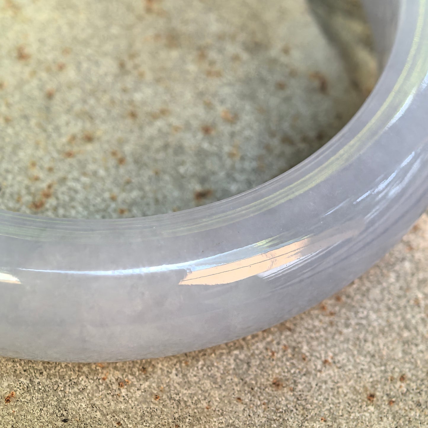 Glutinous Violet Jadeite D-Shape Bangle – 55mm