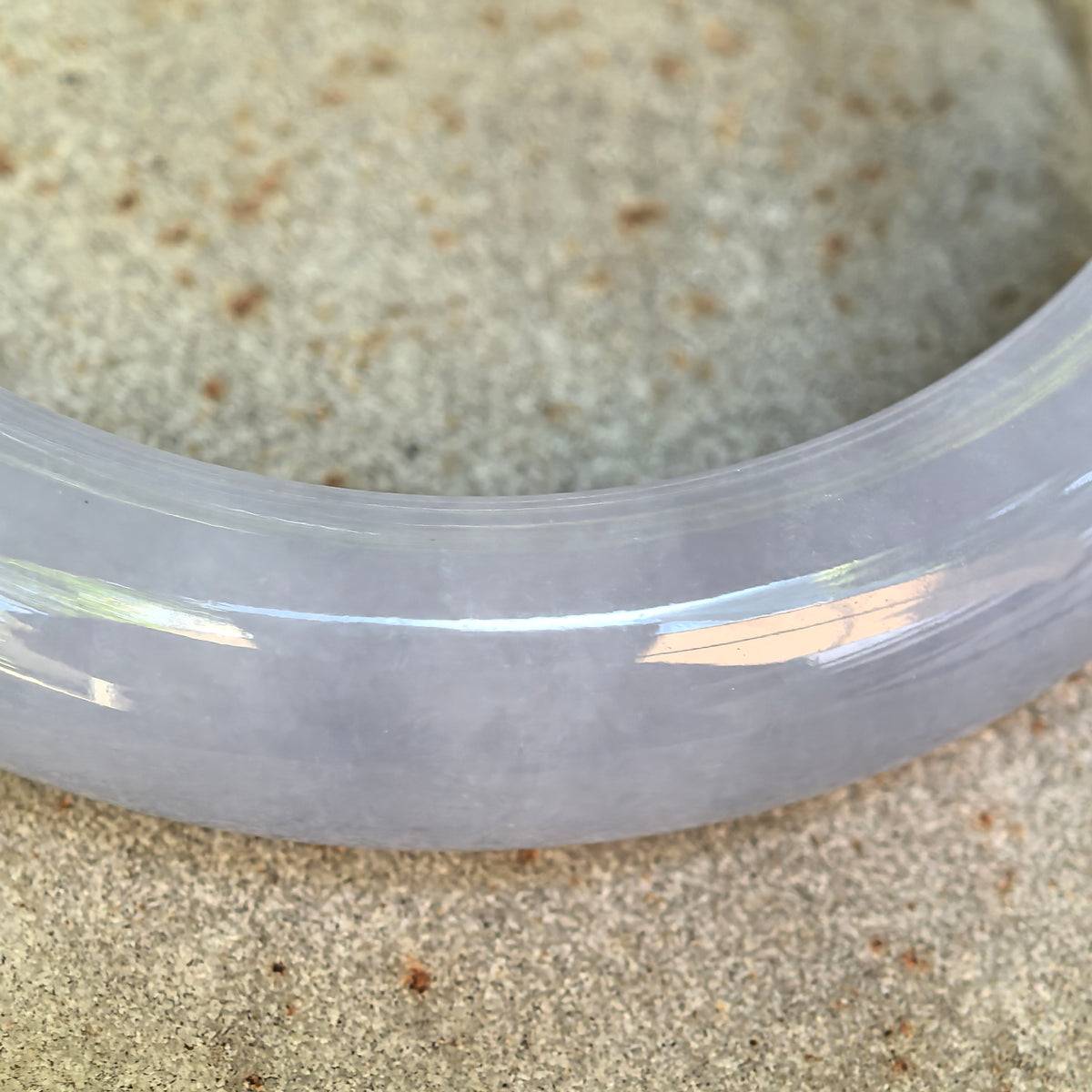 Glutinous Violet Jadeite D-Shape Bangle – 55mm