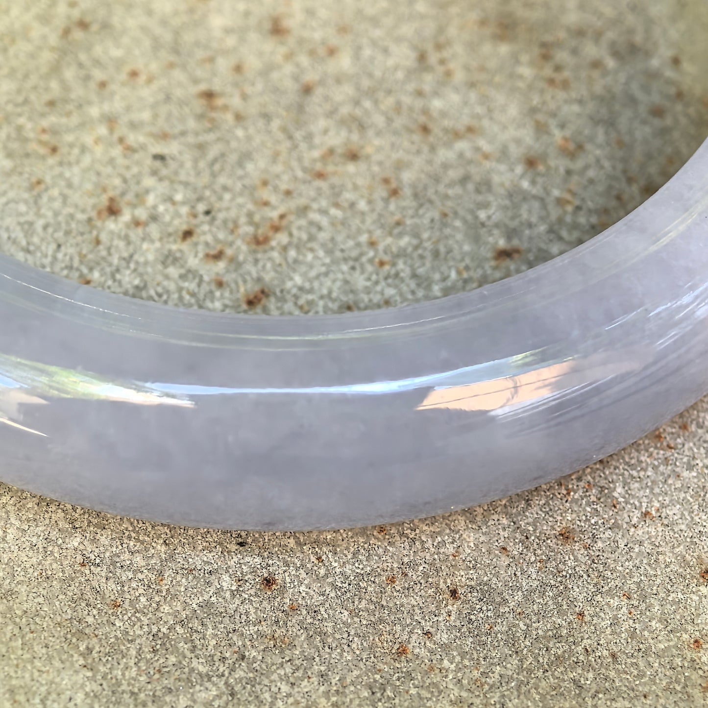 Glutinous Violet Jadeite D-Shape Bangle – 55mm