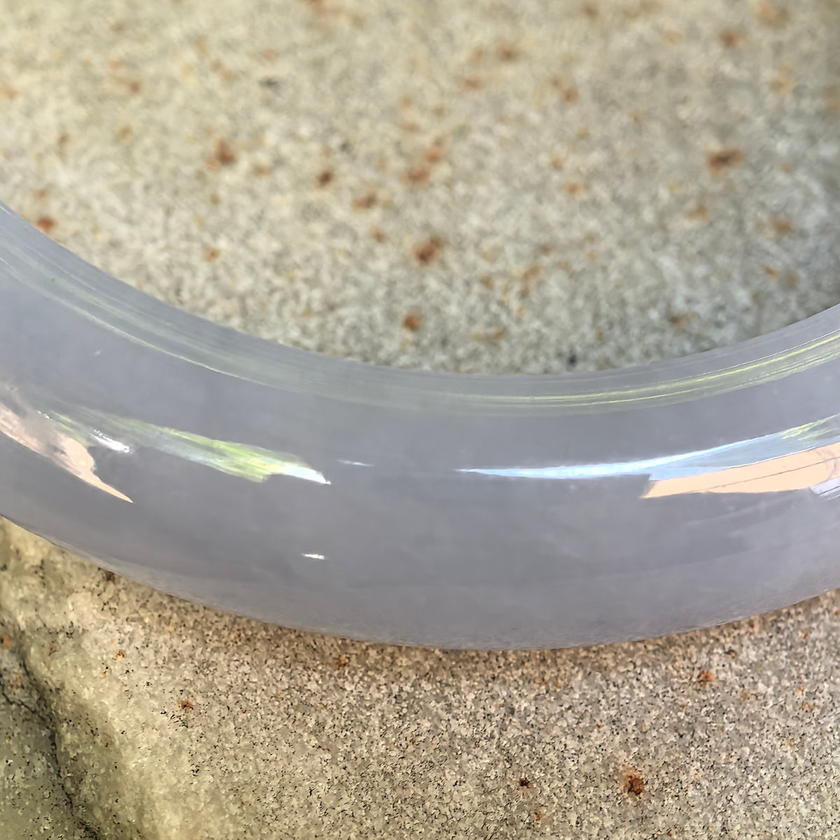 Glutinous Violet Jadeite D-Shape Bangle – 55mm