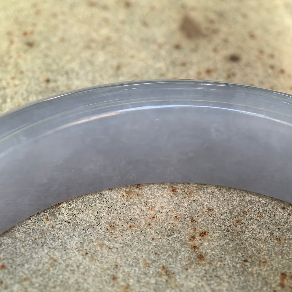 Glutinous Violet Jadeite D-Shape Bangle – 55mm