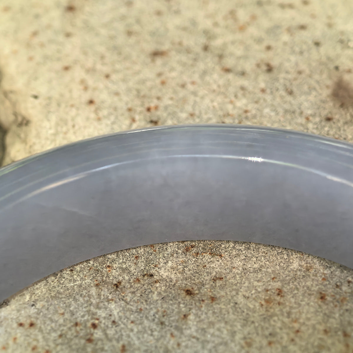 Glutinous Violet Jadeite D-Shape Bangle – 55mm