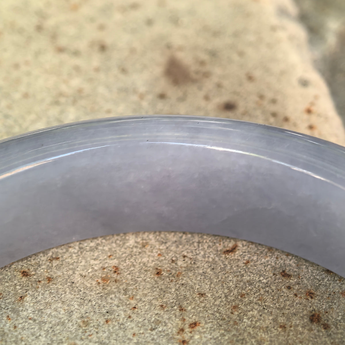 Glutinous Violet Jadeite D-Shape Bangle – 55mm