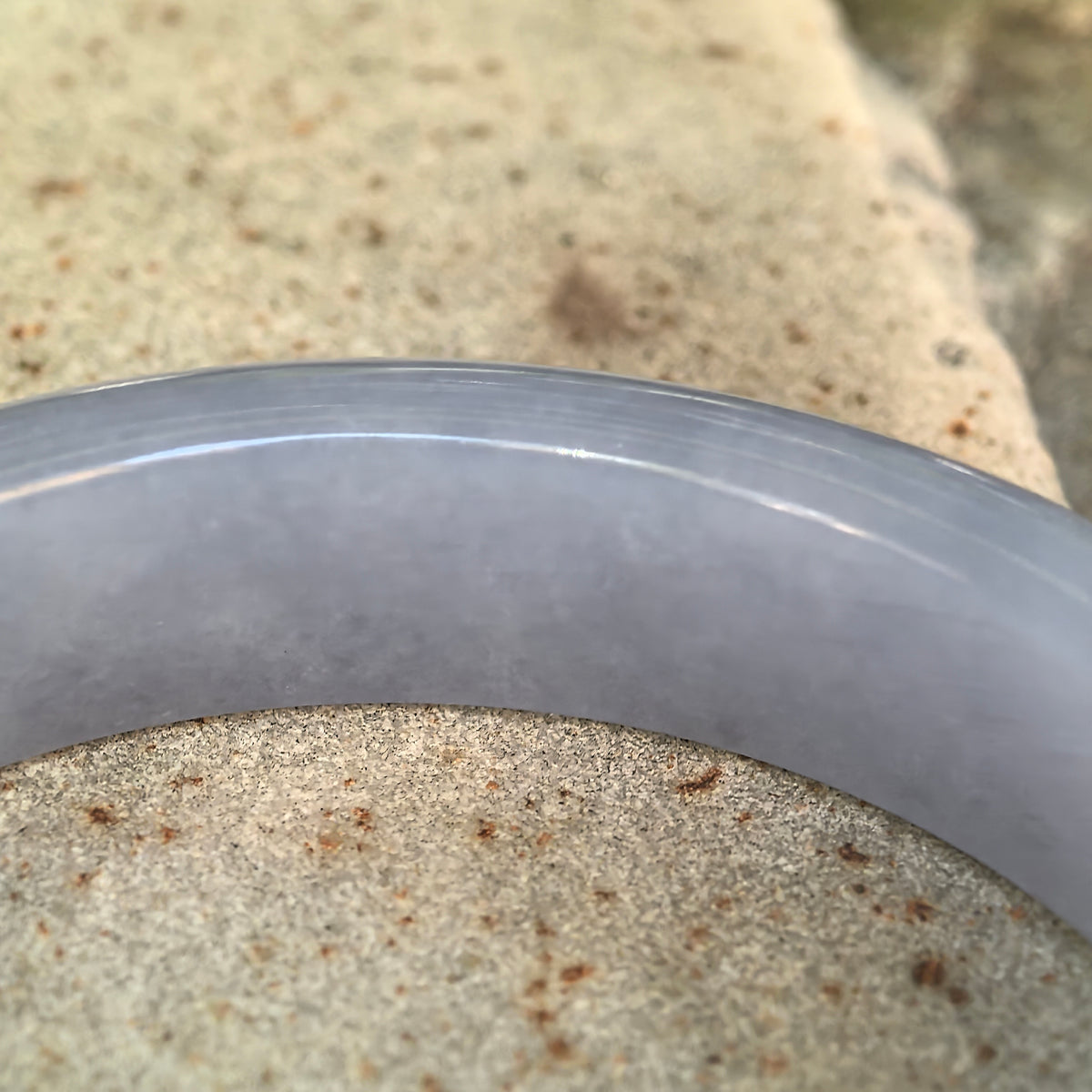 Glutinous Violet Jadeite D-Shape Bangle – 55mm