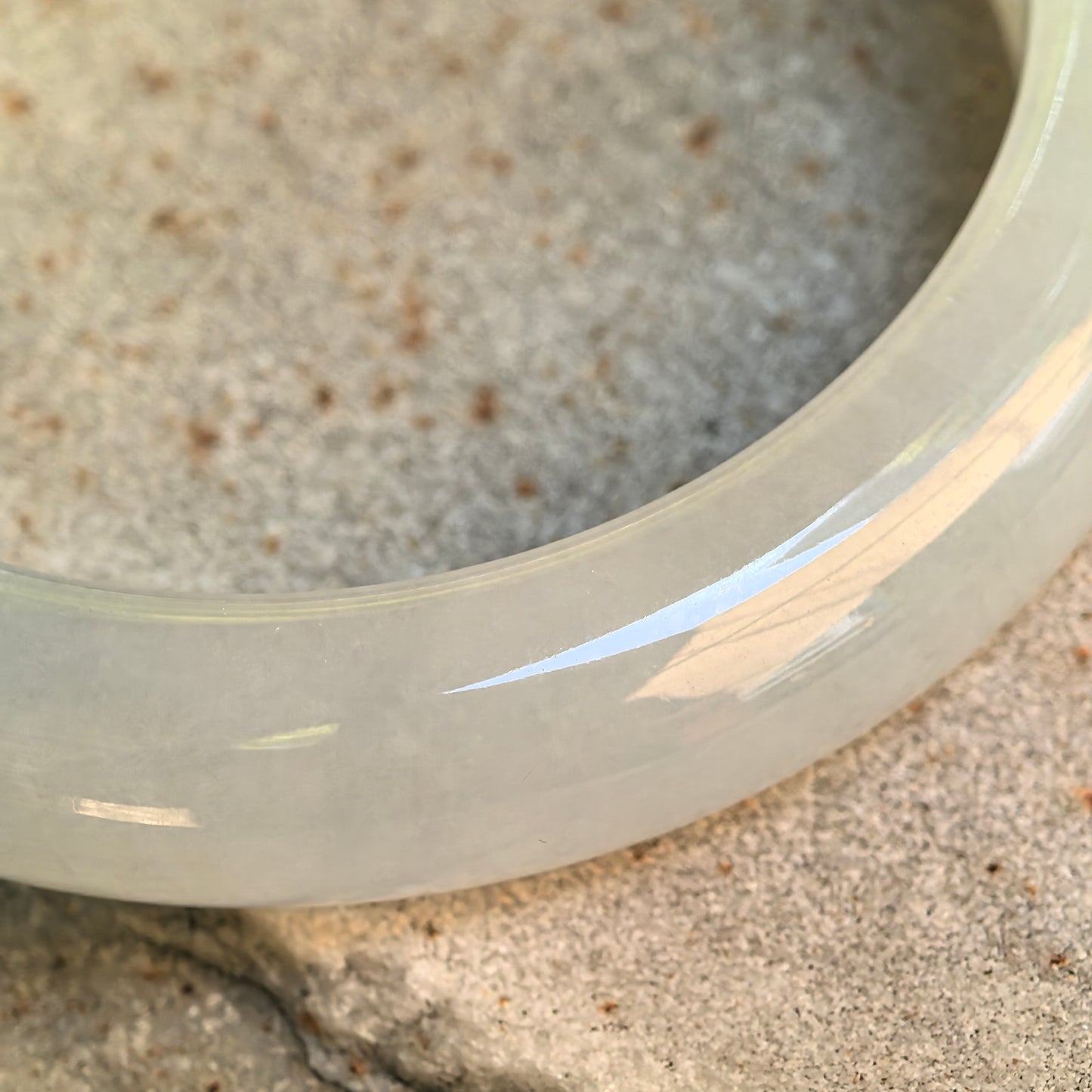 Icy Glutinous White D-Shape Jadeite Bangle – 53mm