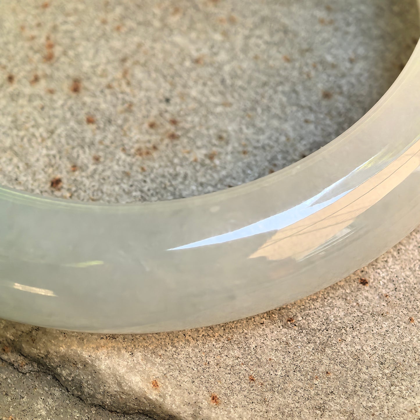 Icy Glutinous White D-Shape Jadeite Bangle – 53mm