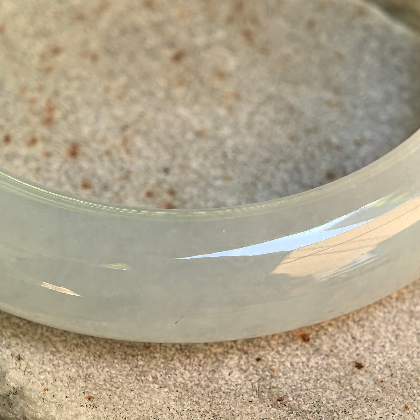 Icy Glutinous White D-Shape Jadeite Bangle – 53mm