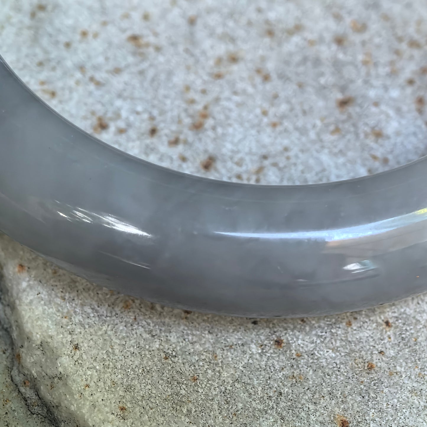 Smoky Purple & Celadon Green Two-tone D-Shape Nephrite Bangle – 54mm