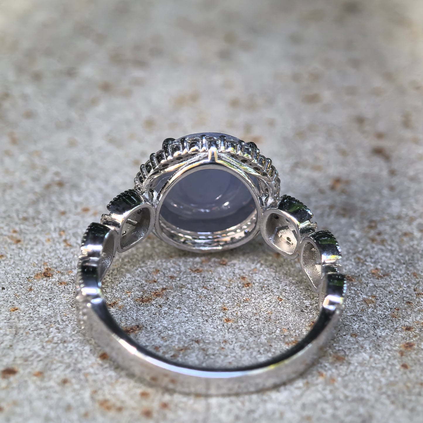Glutinous Rich Lavender Cabochon Jadeite Ring – US7.5