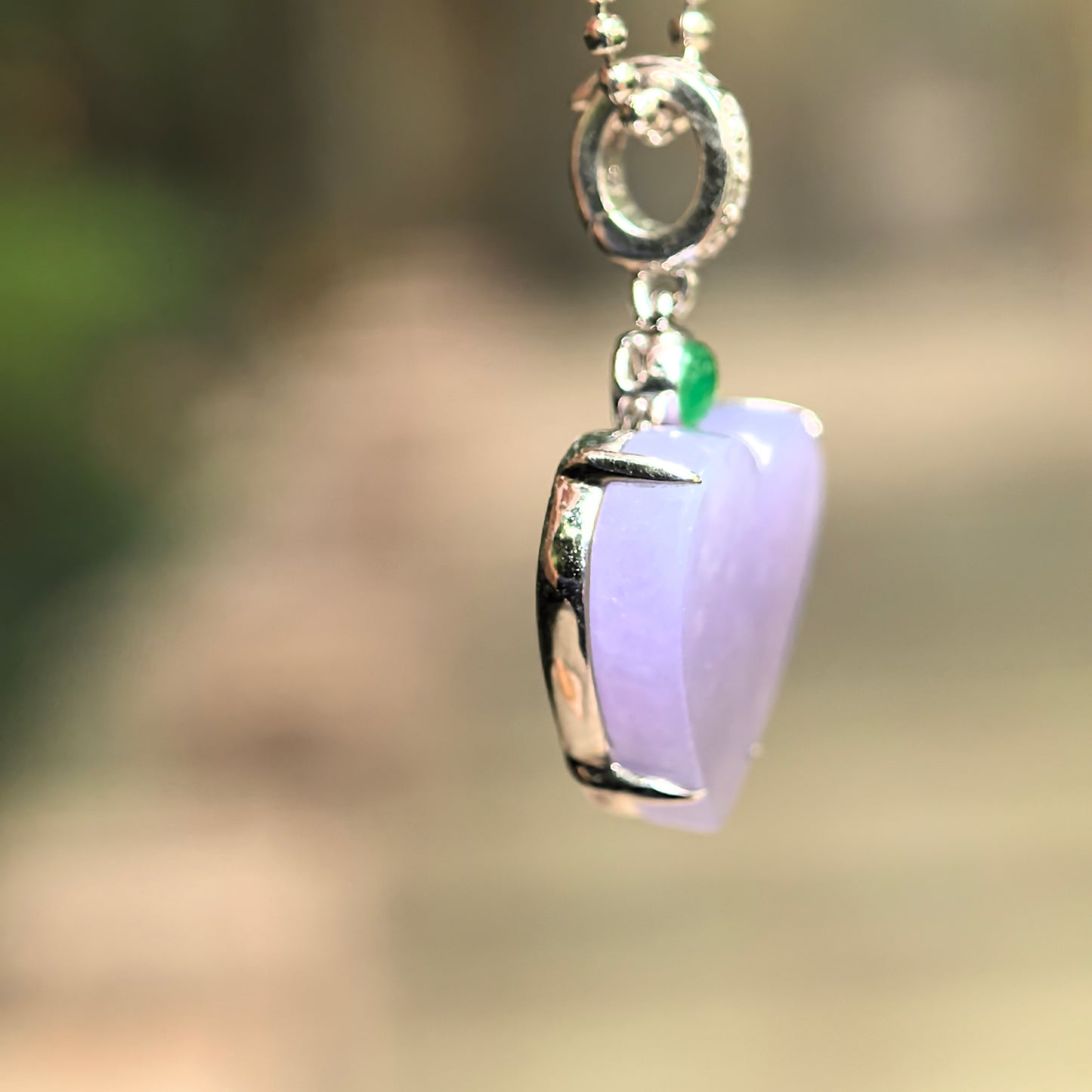 Natural Grade-A Icy Glutinous Purple Heart Jadeite Pendant · Burmese Jade