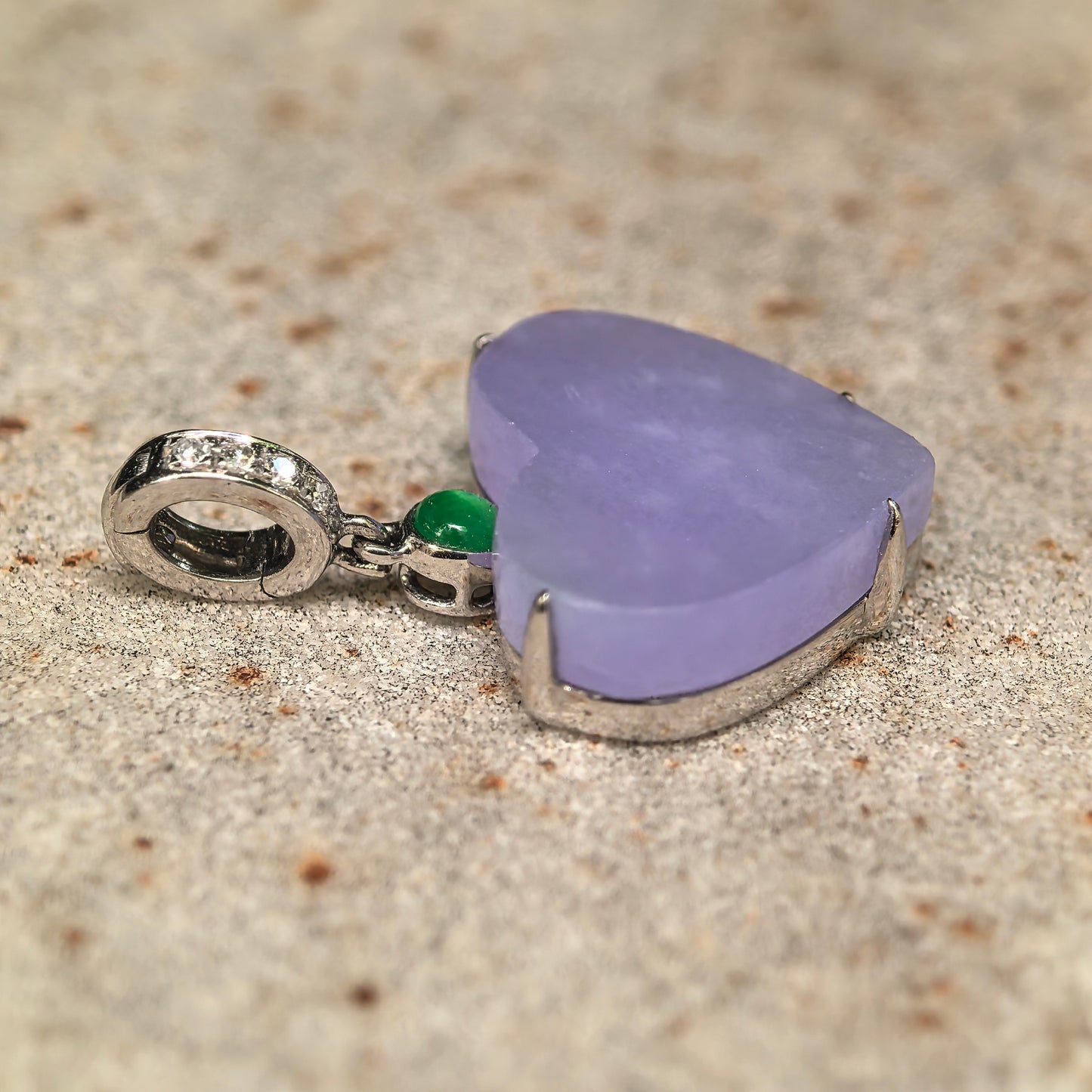 Natural Grade-A Icy Glutinous Purple Heart Jadeite Pendant · Burmese Jade