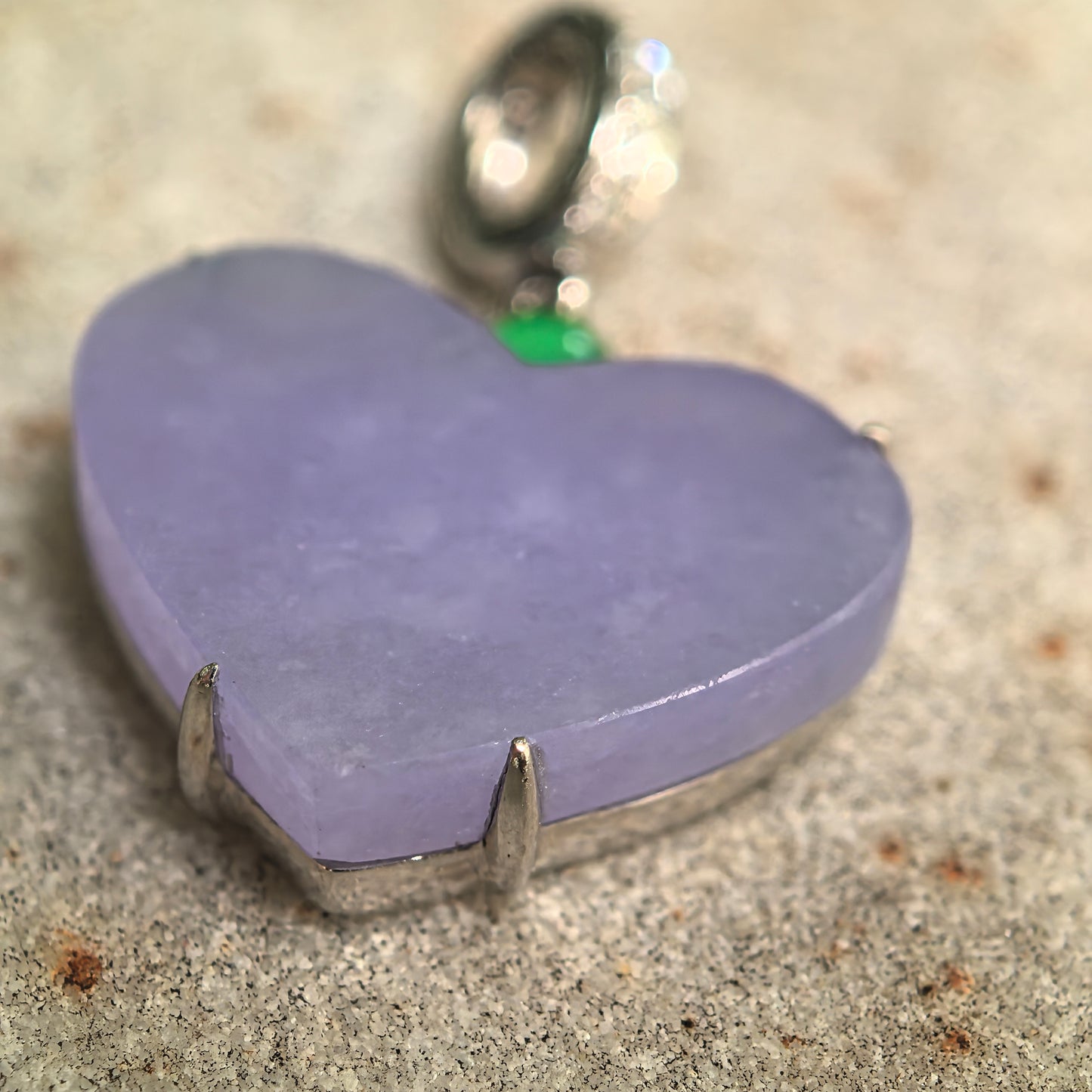 Natural Grade-A Icy Glutinous Purple Heart Jadeite Pendant · Burmese Jade