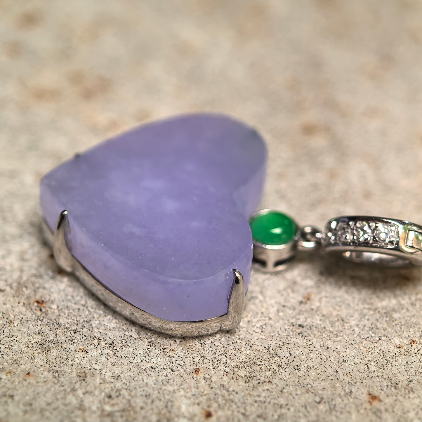 Natural Grade-A Icy Glutinous Purple Heart Jadeite Pendant · Burmese Jade