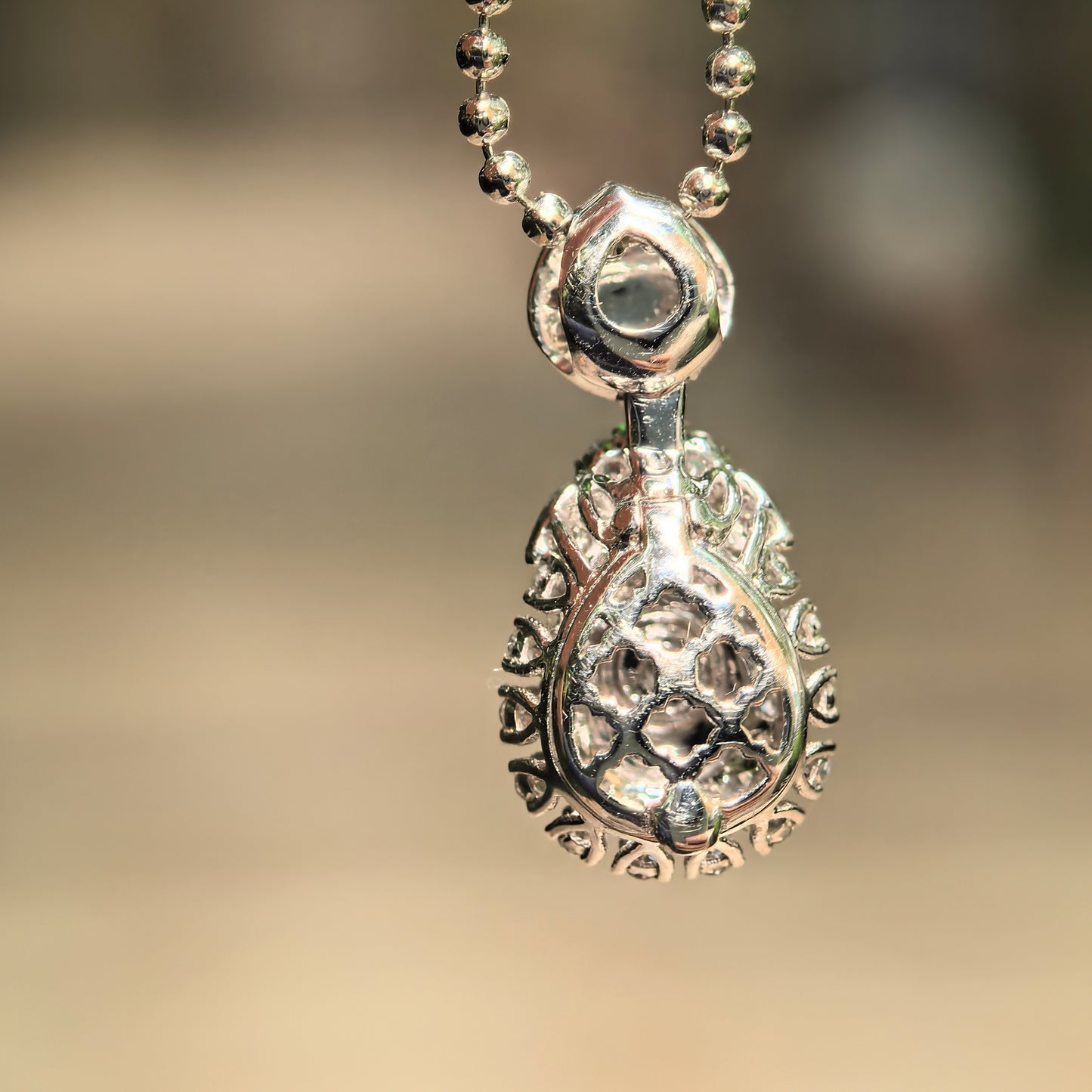 Natural Grade-A Icy Imperial Green Teardrop Jadeite Pendant · Burmese Jade