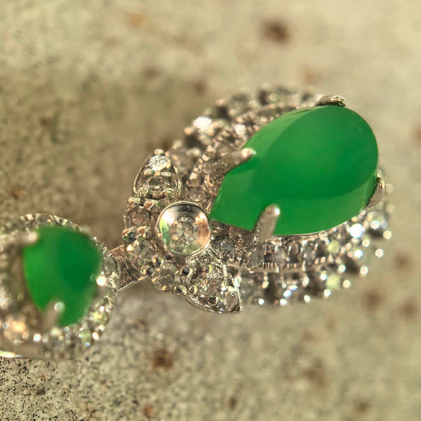 Natural Grade-A Icy Imperial Green Teardrop Jadeite Pendant · Burmese Jade