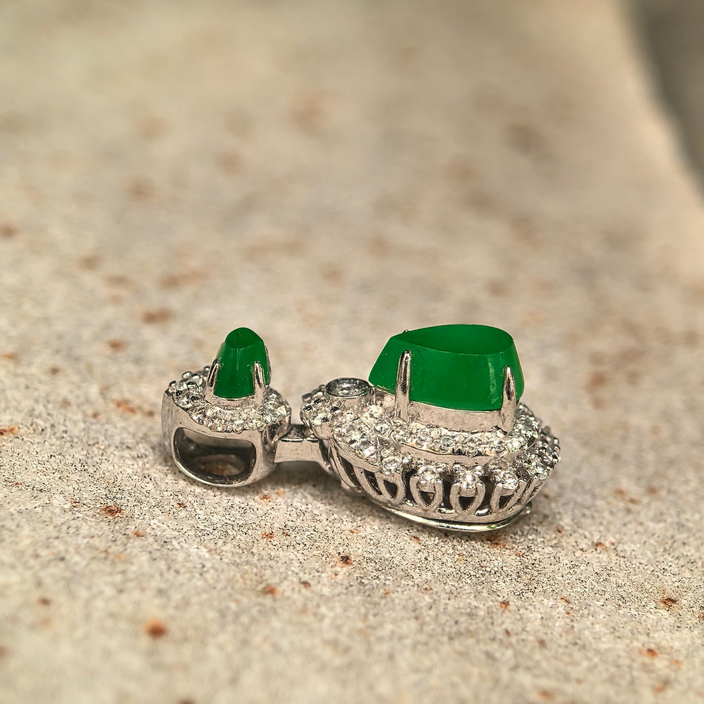 Natural Grade-A Icy Imperial Green Teardrop Jadeite Pendant · Burmese Jade