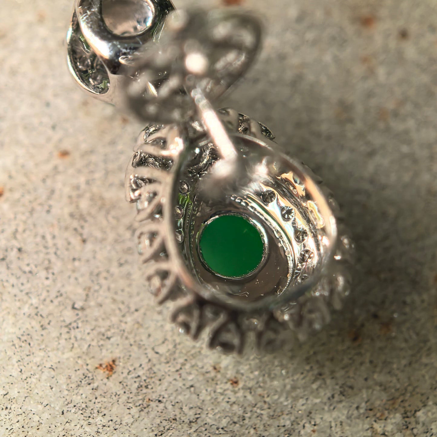 Natural Grade-A Icy Imperial Green Teardrop Jadeite Pendant · Burmese Jade