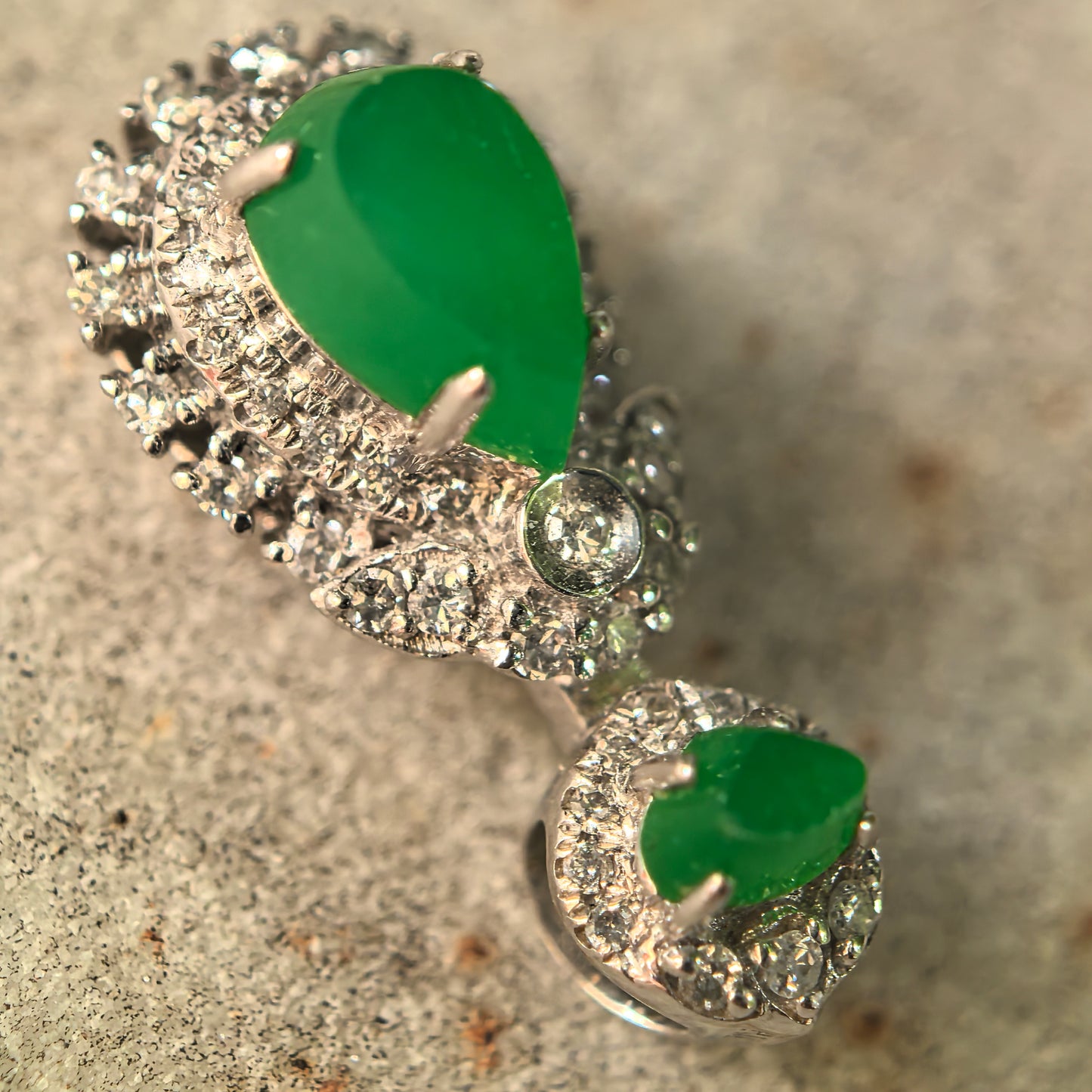 Natural Grade-A Icy Imperial Green Teardrop Jadeite Pendant · Burmese Jade