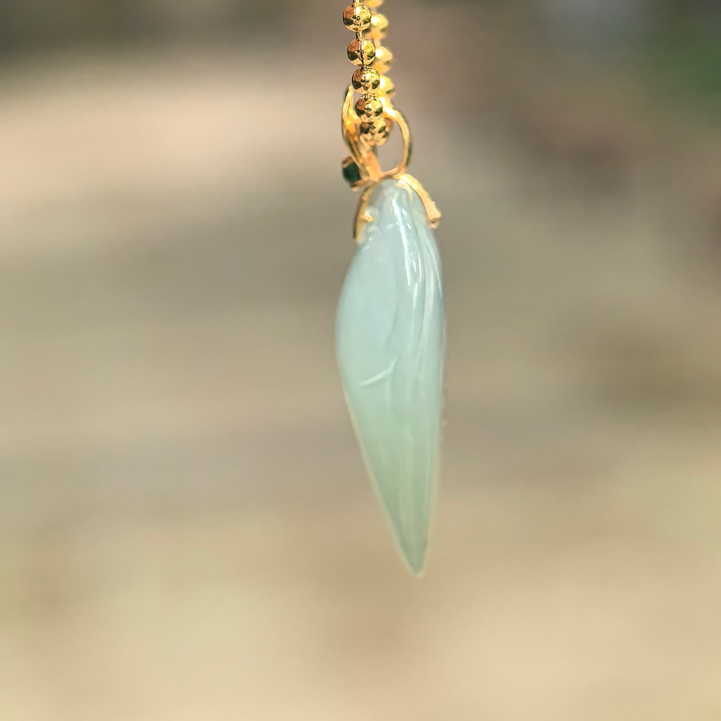 Icy Light Green Peach Jadeite Pendant