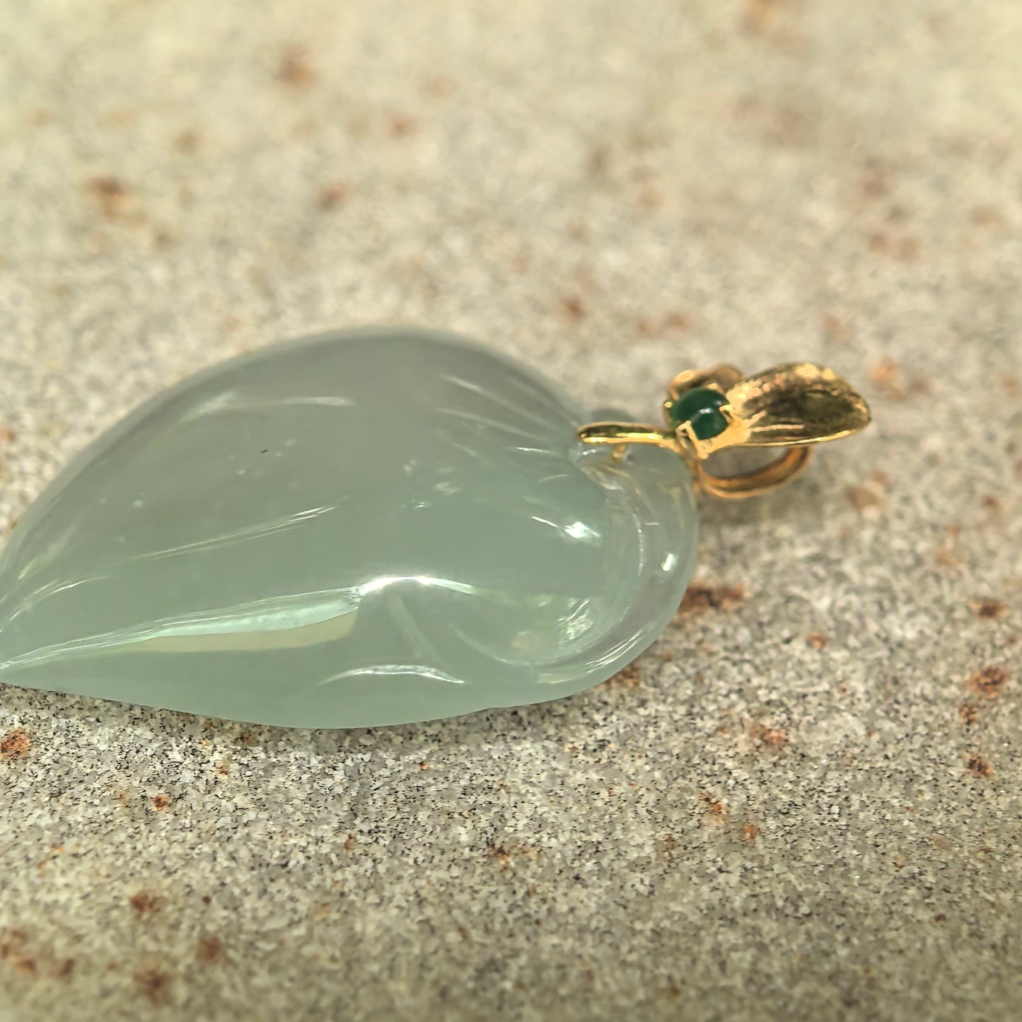 Icy Light Green Peach Jadeite Pendant
