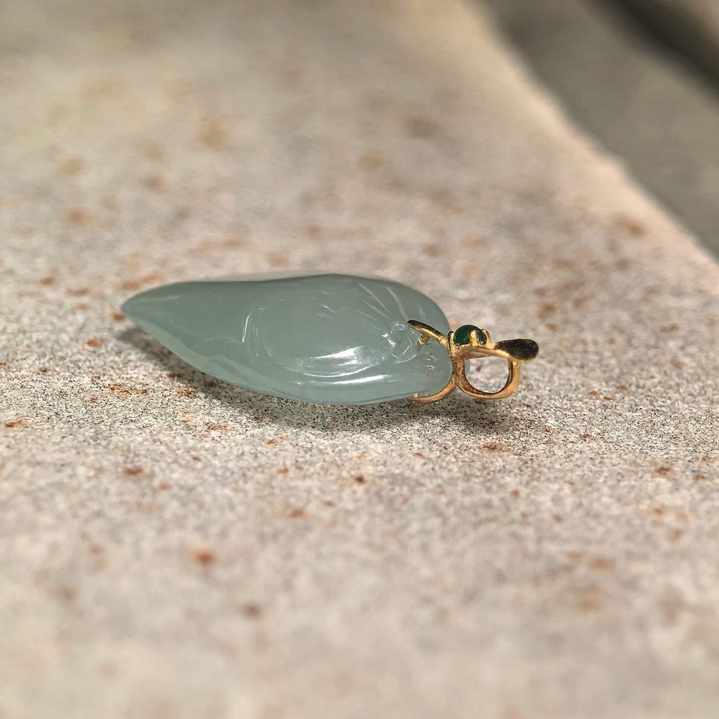 Icy Light Green Peach Jadeite Pendant