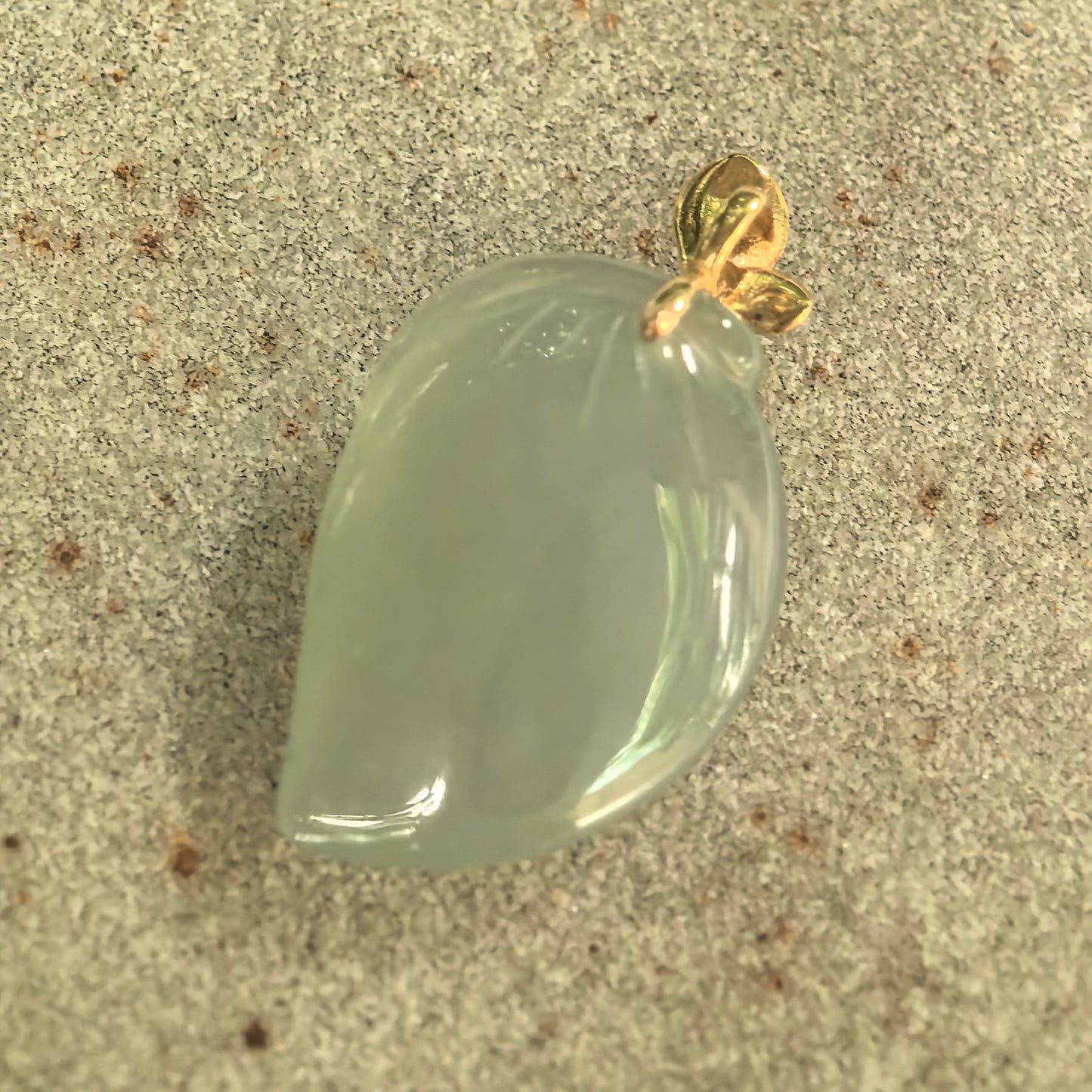 Icy Light Green Peach Jadeite Pendant