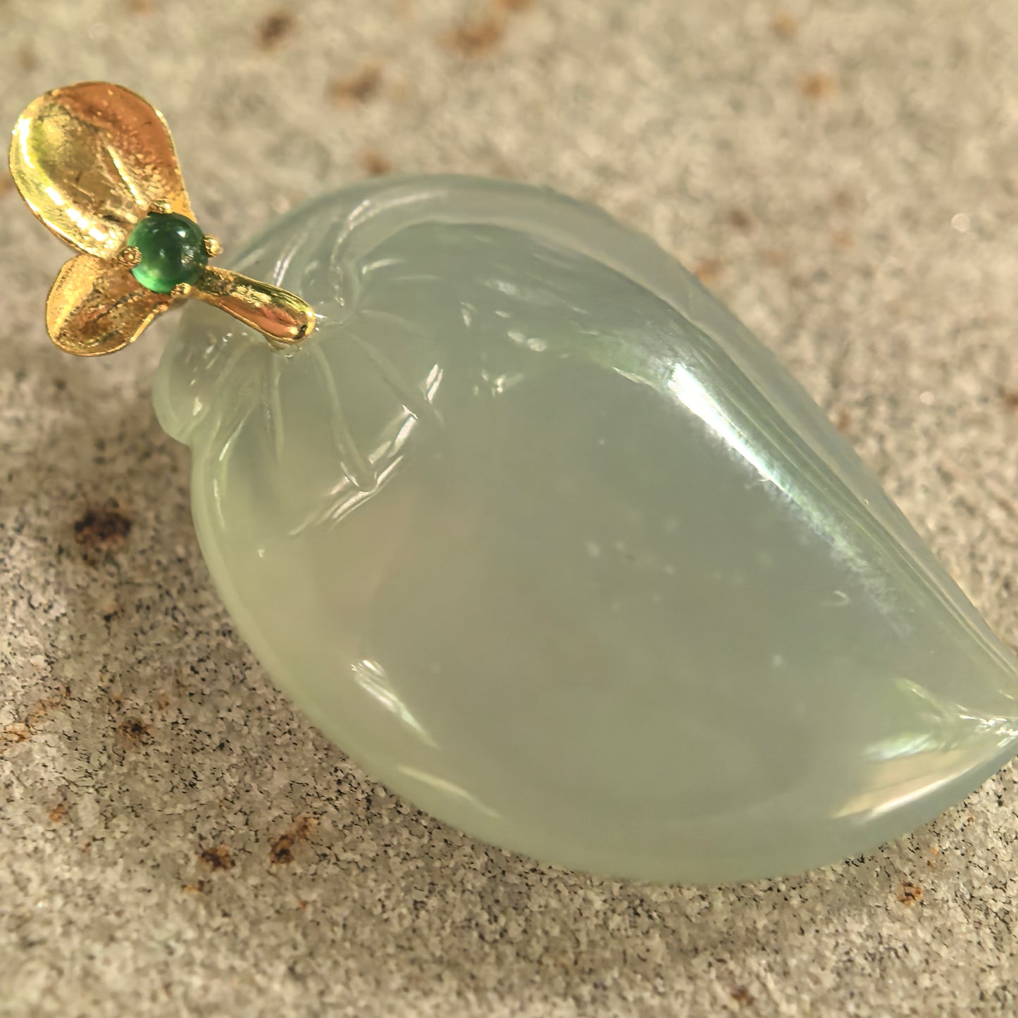 Icy Light Green Peach Jadeite Pendant
