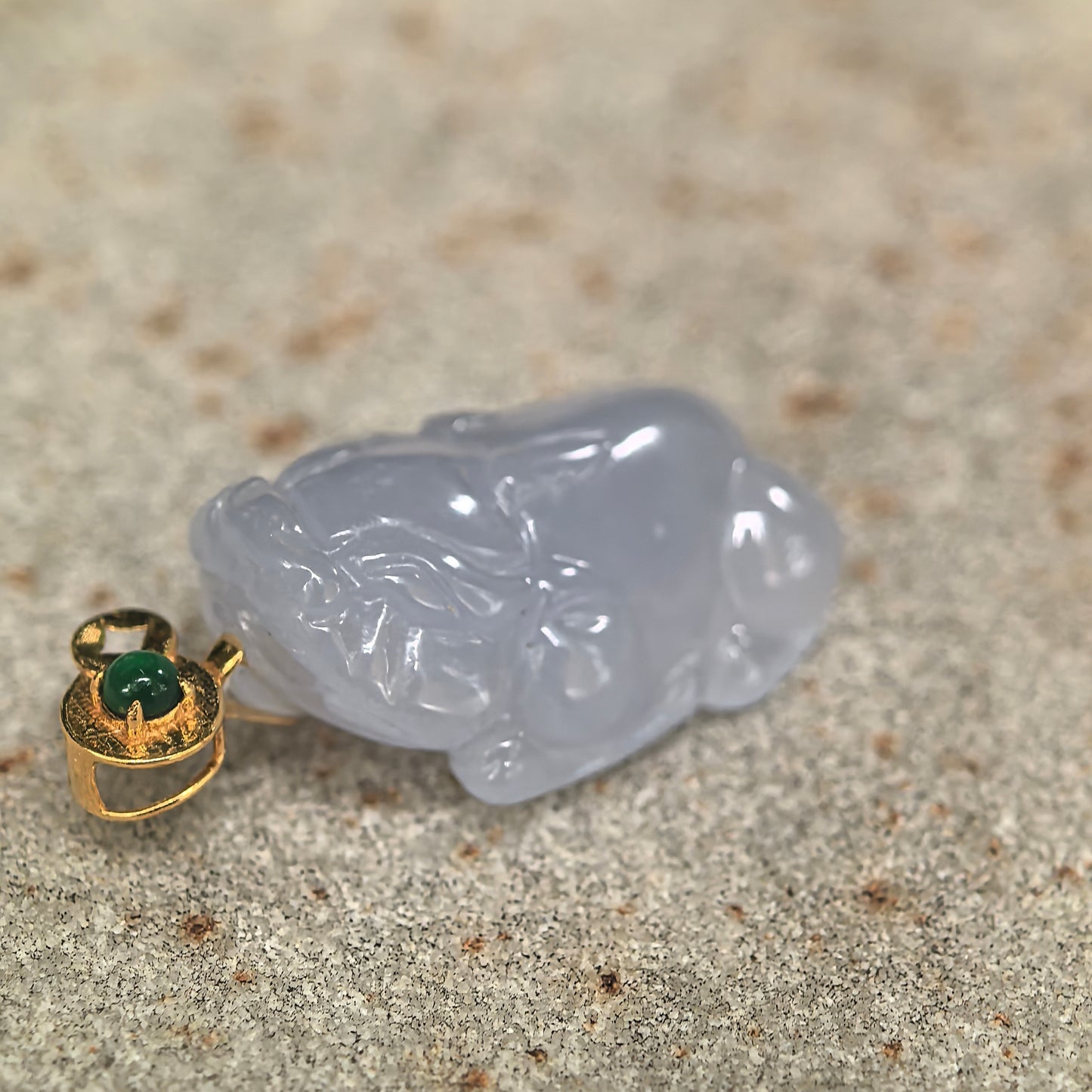 Icy Glutinous Lavender Money Toad Jadeite Pendant