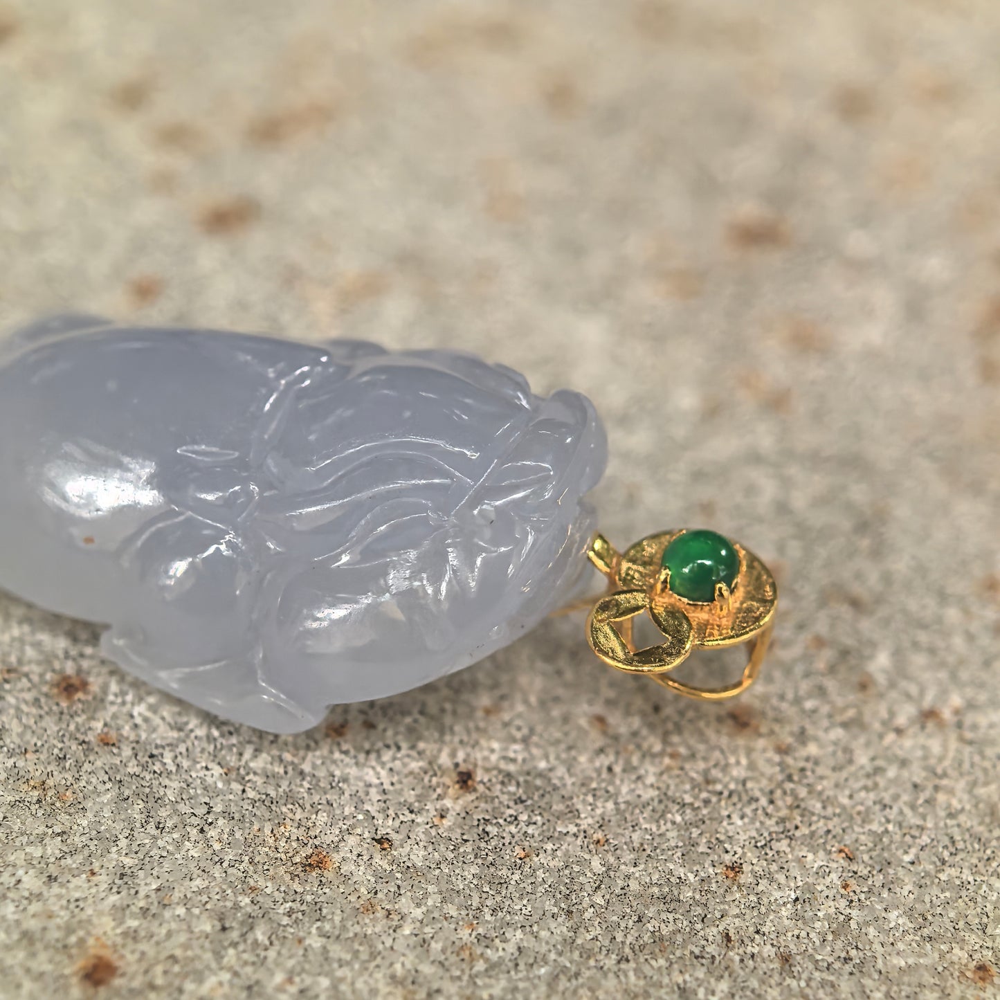 Icy Glutinous Lavender Money Toad Jadeite Pendant