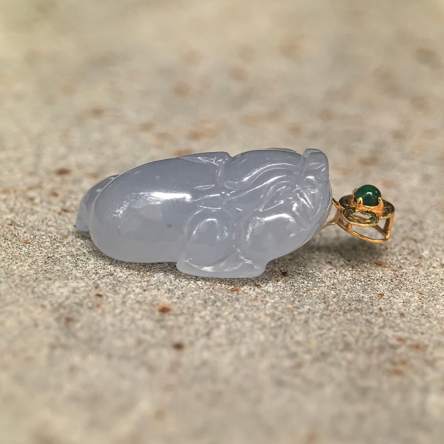Icy Glutinous Lavender Money Toad Jadeite Pendant