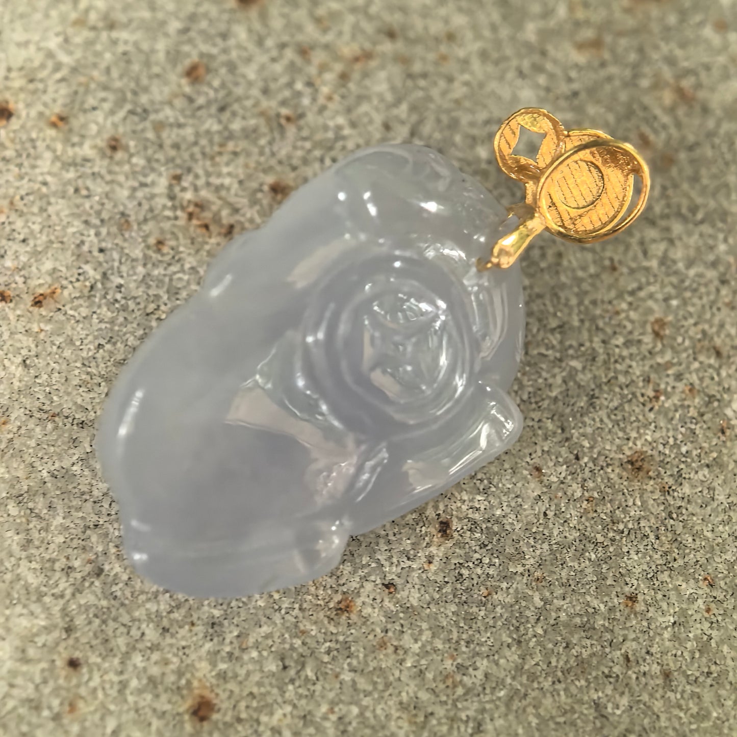 Icy Glutinous Lavender Money Toad Jadeite Pendant