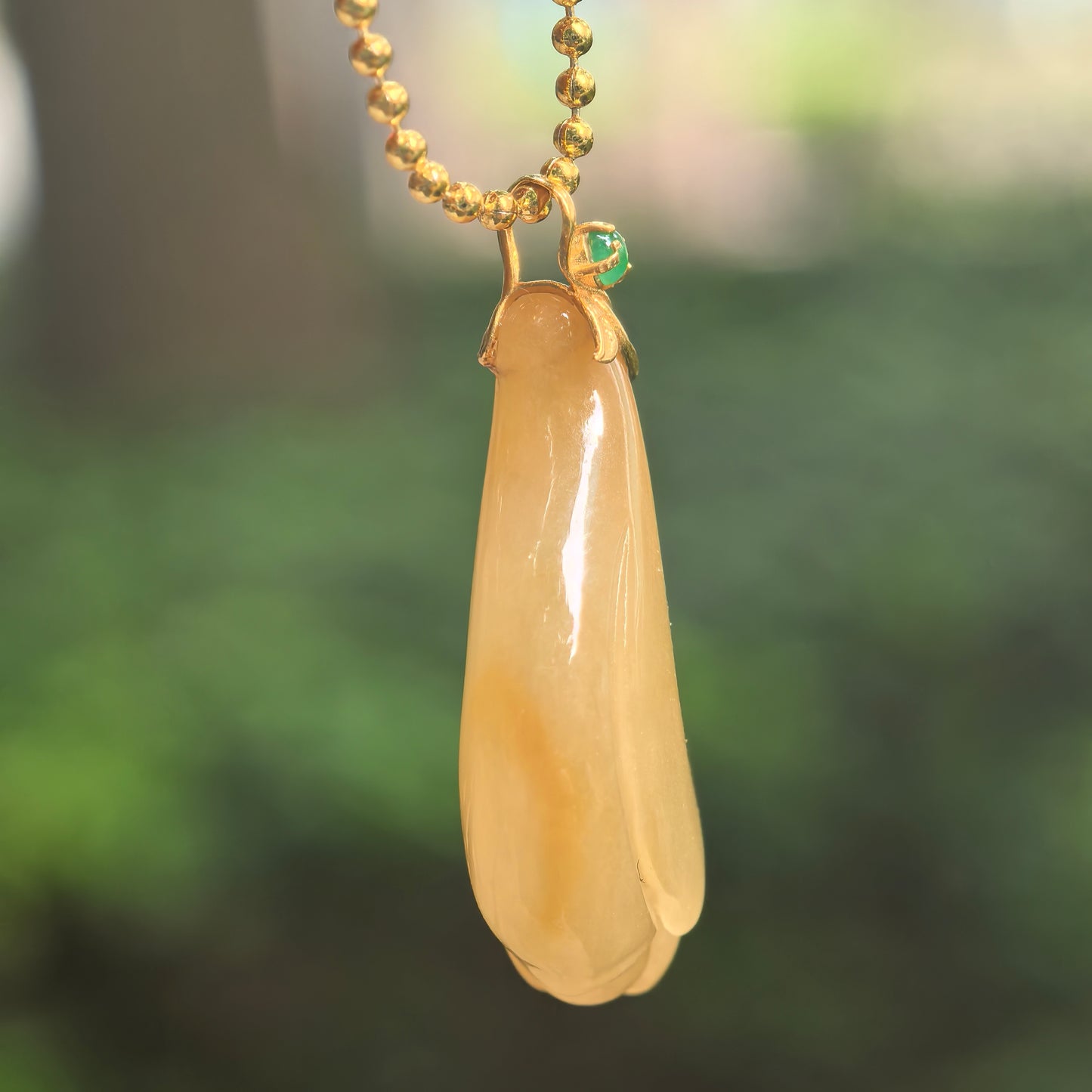 Icy Glutinous Yellow Magnolia Jadeite Pendant