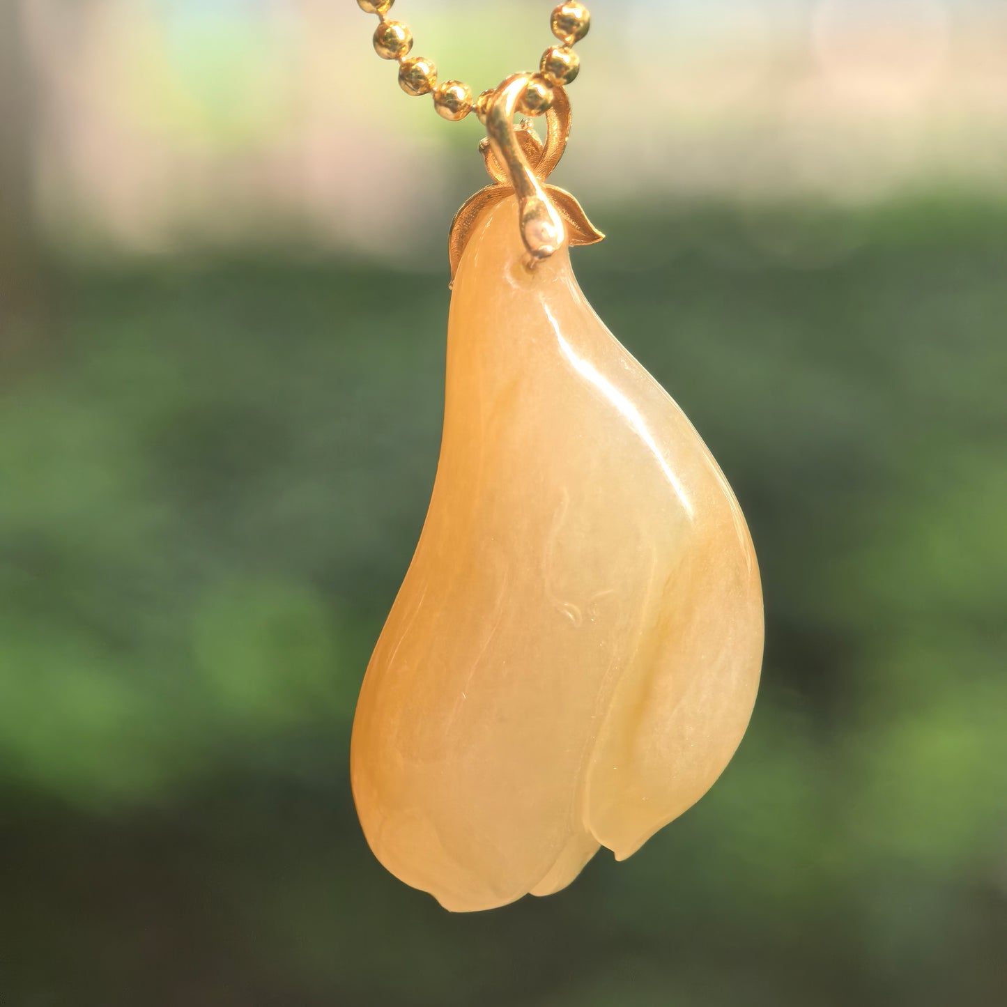 Icy Glutinous Yellow Magnolia Jadeite Pendant