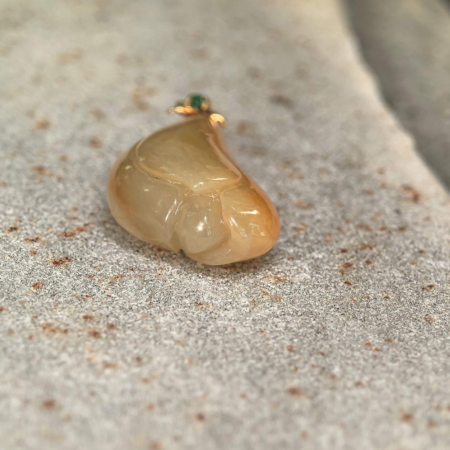 Icy Glutinous Yellow Magnolia Jadeite Pendant
