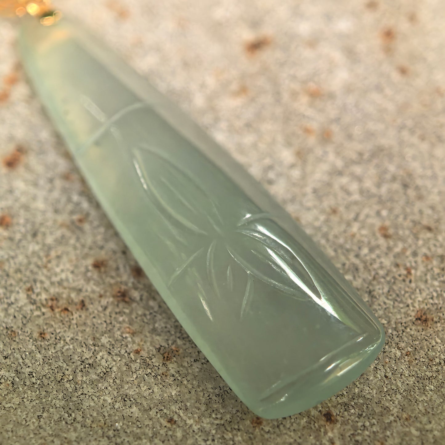 Icy Light Green Bamboo Jadeite Pendant