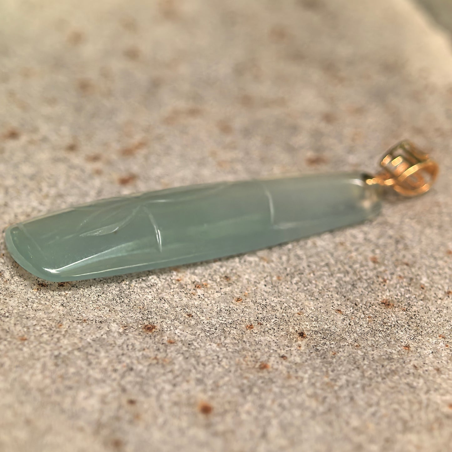 Icy Light Green Bamboo Jadeite Pendant