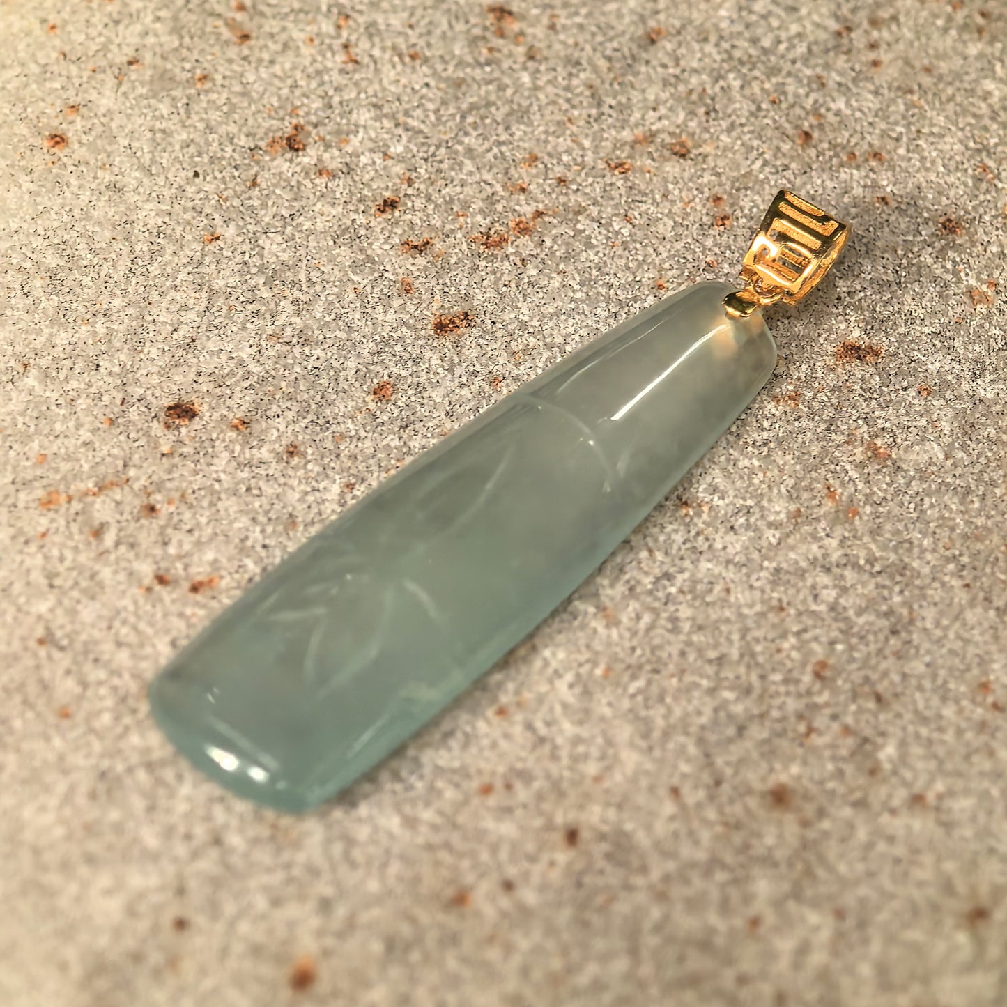 Icy Light Green Bamboo Jadeite Pendant