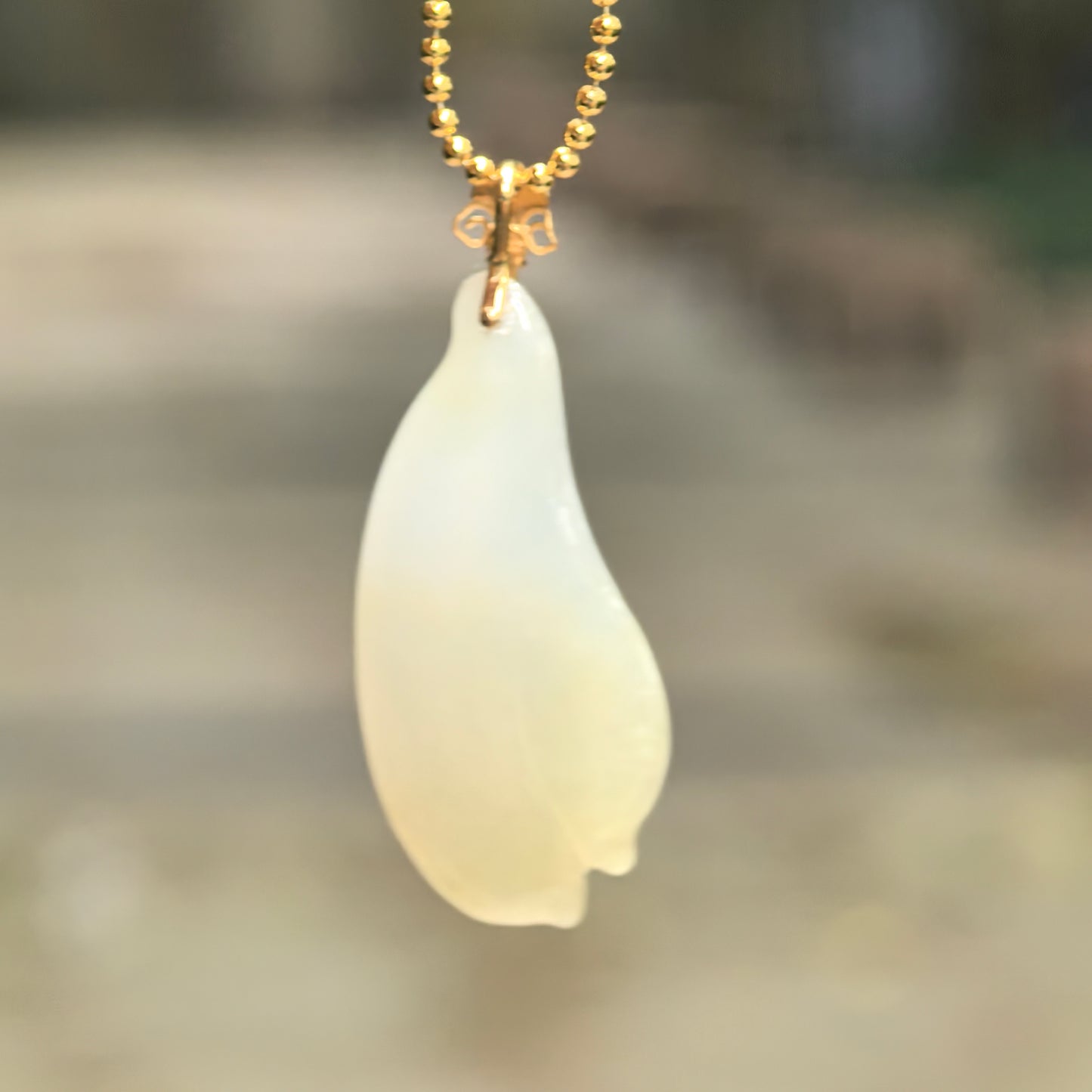 Icy Glutinous Pale Yellow Magnolia Jadeite Pendant