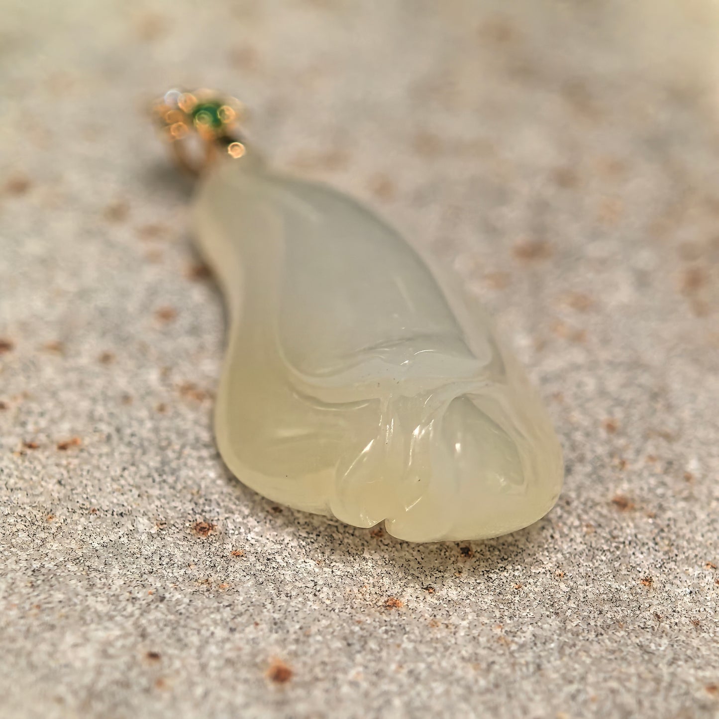 Icy Glutinous Pale Yellow Magnolia Jadeite Pendant