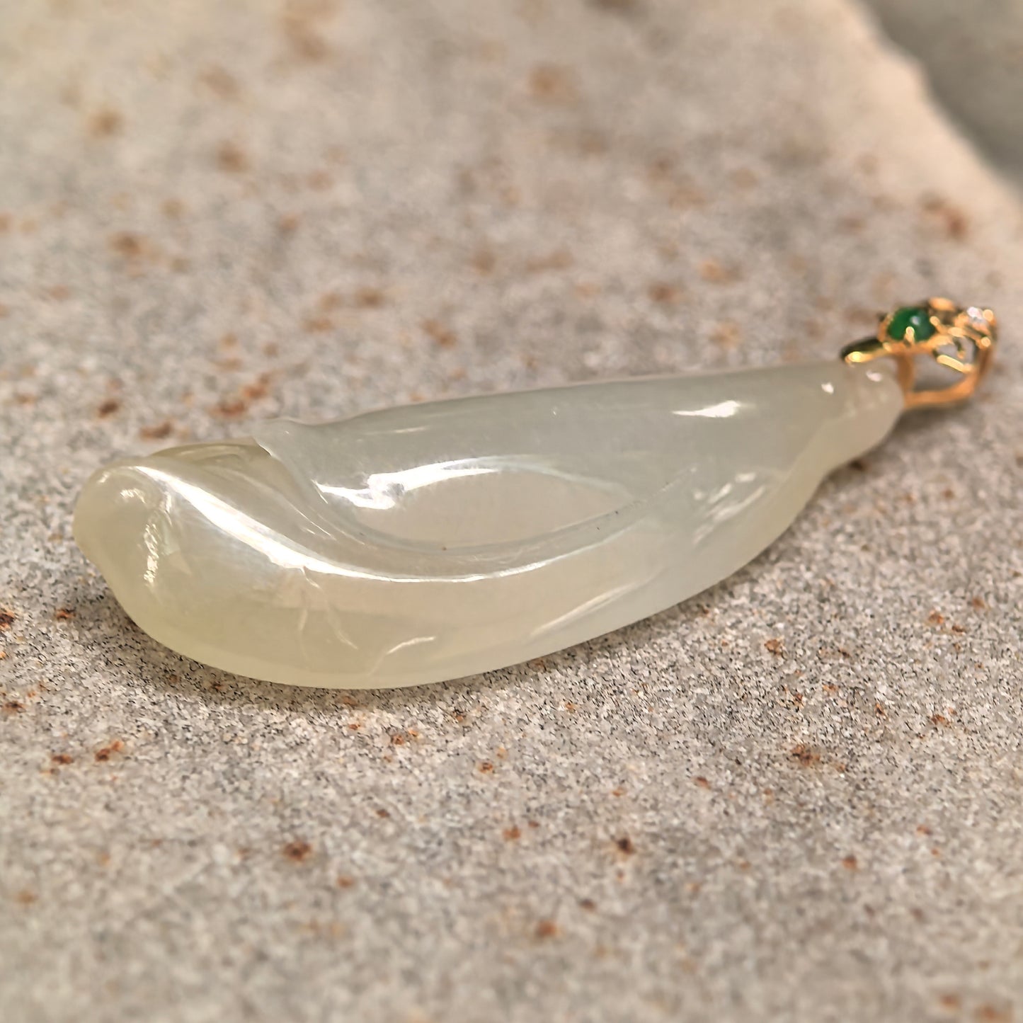 Icy Glutinous Pale Yellow Magnolia Jadeite Pendant