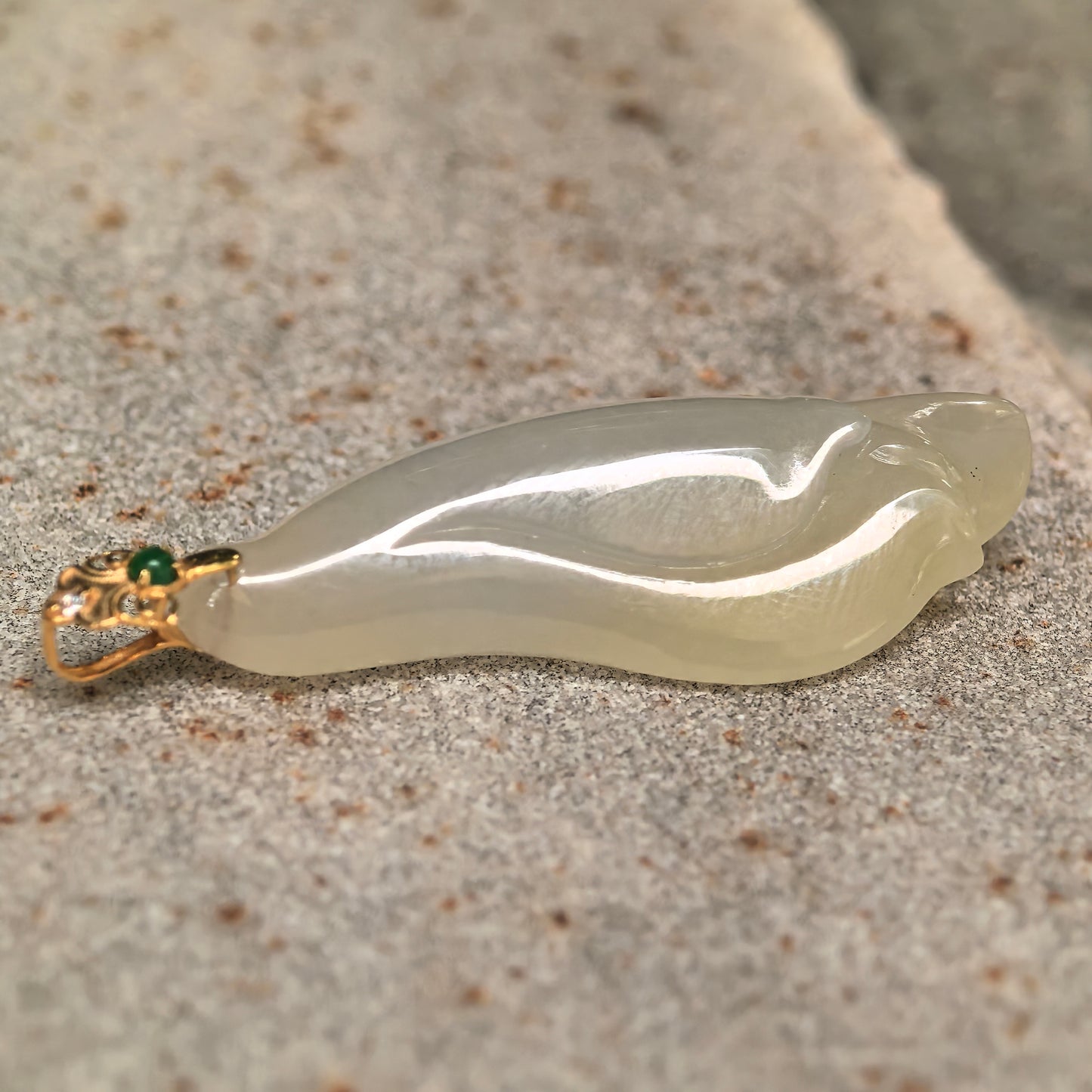 Icy Glutinous Pale Yellow Magnolia Jadeite Pendant