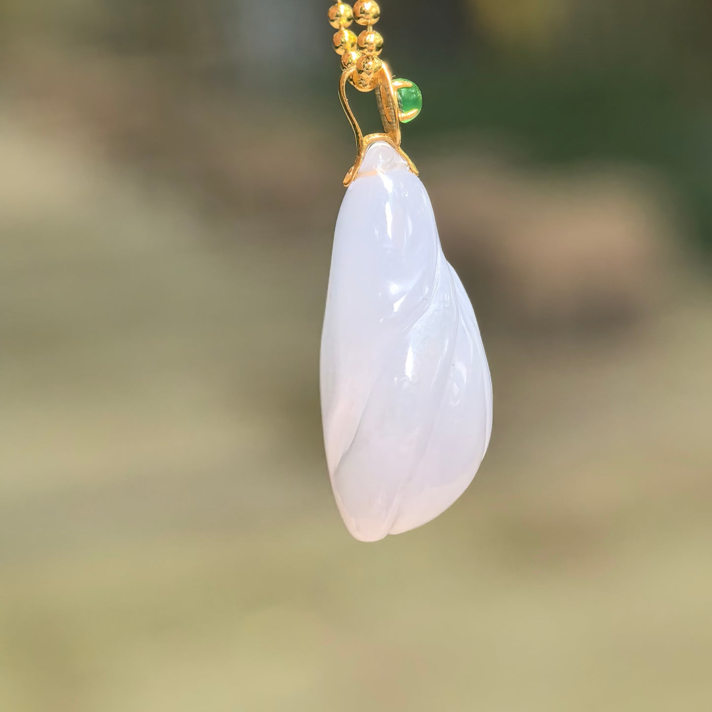 Icy Glutinous Lavender Magnolia Jadeite Pendant