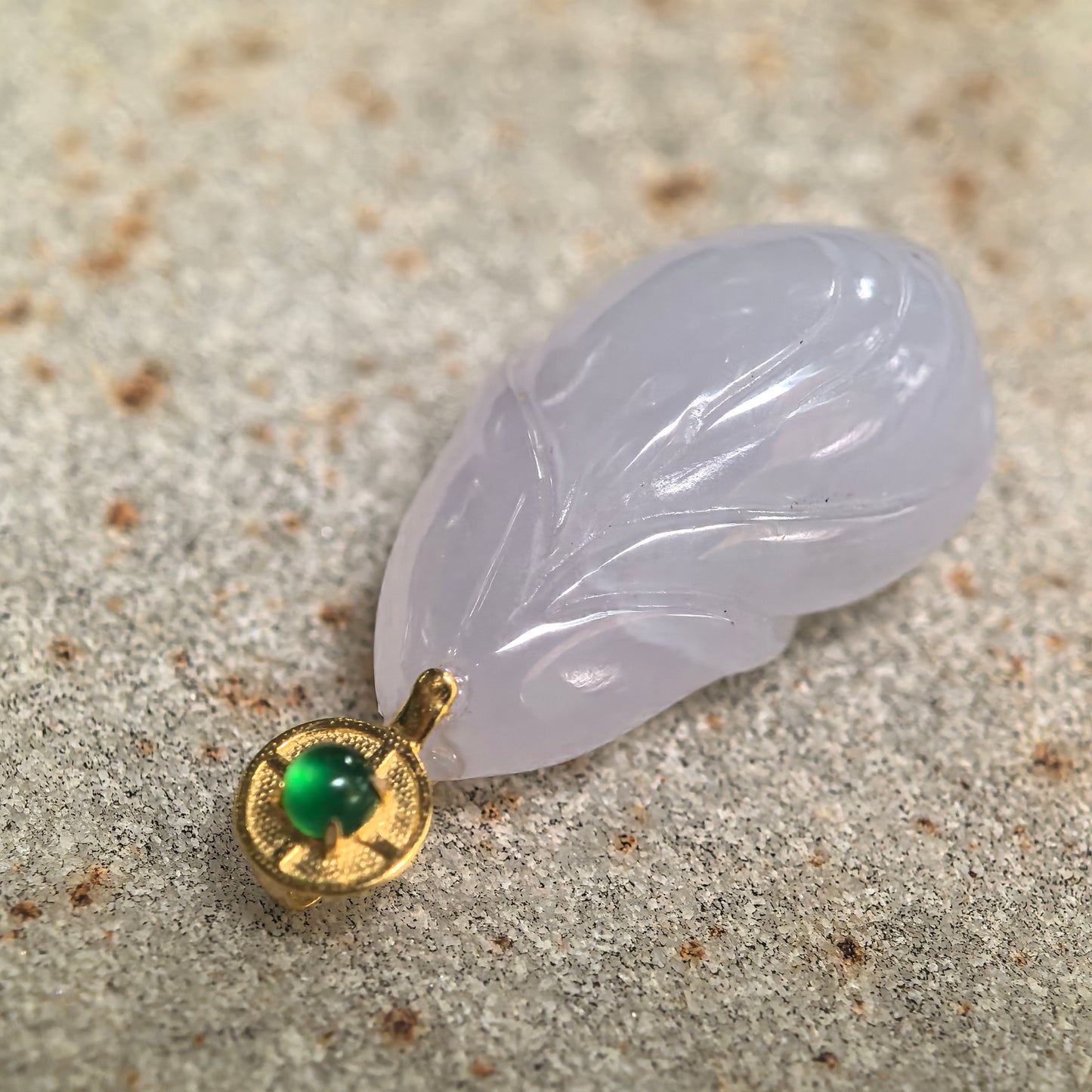 Icy Glutinous Lavender Magnolia Jadeite Pendant