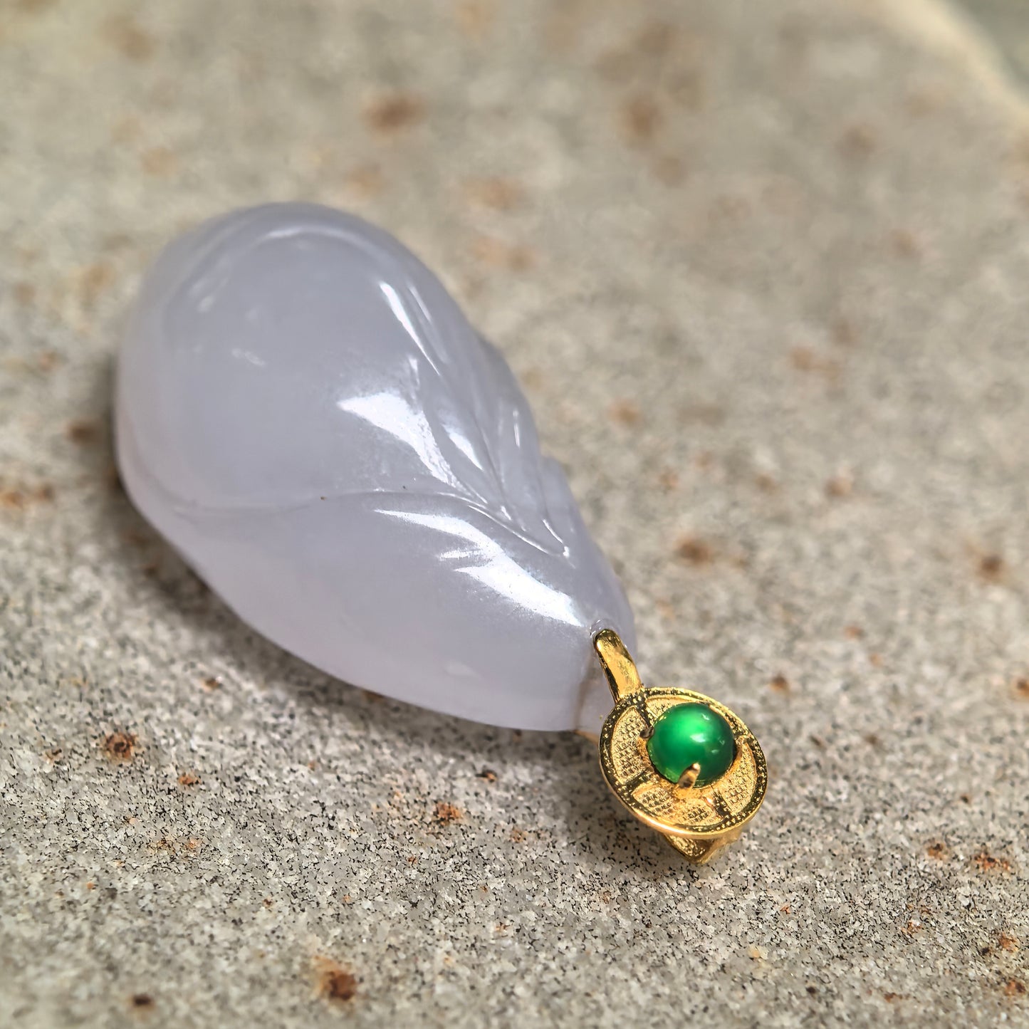 Icy Glutinous Lavender Magnolia Jadeite Pendant