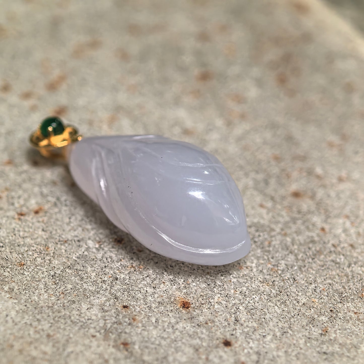 Icy Glutinous Lavender Magnolia Jadeite Pendant
